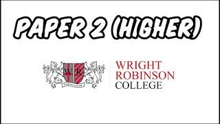 Wright Robinson YouTube Maths Paper 2 (Higher)