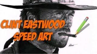 How to draw Clint Eastwood Photo Realism Speed Art | KO Art