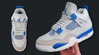 How To Bar Lace Jordan 4s | Featuring 'Military Blue' (BEST WAY!!)