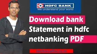 how to download bank statement in hdfc netbanking pdf | HDFC BANK