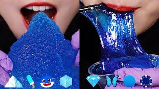 TIKTOK EMOJI MUKBANG ASMR TIKTOK EMOJI FOOD CHALLENGE #21 BLUE FOOD CHALLENGE 