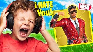 Trolling ANGRY Kid With Patrick Mahomes in Fortnite!