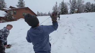 Oakhurst locals take advantage of snowy conditions at Bass Lake