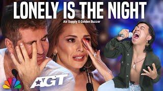 Golden Buzzer : Simon Cowell criying when he heard the song Air Supply with an extraordinary voice