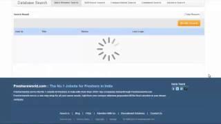 How to do Database Search on Freshersworld.com
