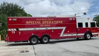 *RARE* Palm Beach County Fire Rescue Special Operations 19 And Brush 19 Responding From Station