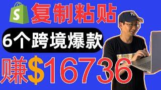 复制粘贴6个跨境爆款赚16736美金/10天-跨境电商独立站热卖产品推荐2025年2月