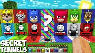 new SECRET TUNNELS of THOMAS and FRIENDS & CHOO CHOO CHARLES & PJ MASKS & PAW PATROL in Minecraft !