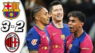 Barcelona vs AC Milan 3-2- All Goals & Highlights - 2024