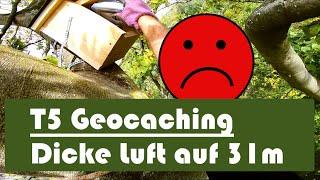 T5 Klettern Geocaching - Metall im Baum  | Habanero75 stinksauer auf 31m | Baumklettern Vorstieg