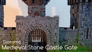 Realistic Medieval Stone Castle Gate Diorama Tutorial