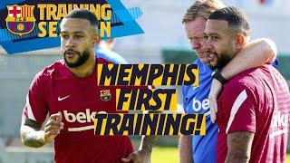 MEMPHIS MEETS THE SQUAD IN HIS FIRST TRAINING SESSION WITH BARÇA 