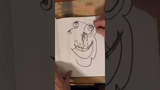 Daily Faces Challenge: Day 215/365 - Blind Contour Charcoal Drawing | Art Process Timelapse #shorts