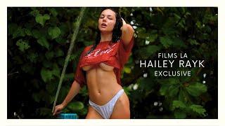 Hailey Rayk in Crop Top Outdoor Jungle Shower