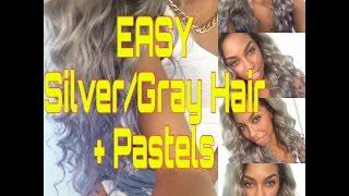 Easy! How to: Gray/Silver Hair and Lavender Pastel Tips