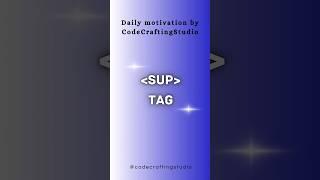 SUP Tag in Html... #CodeCraftingStudio #tayyab #youtube #html5 #htmlcoding #coding #tags