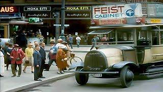 A Day in Berlin 1920s in color [60fps, Remastered] w/sound design added
