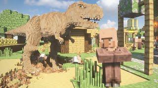 T-Rex in Realistic MINECRAFT Village in TEARDOWN