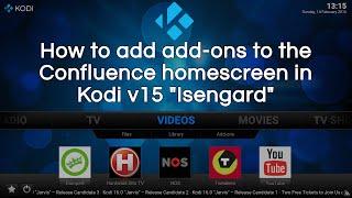 Adding add-ons to the home screen in Kodi