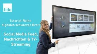 Arbeiten mit dem digitalen schwarzen Brett: Social Media Feeds, Nachrichten und TV-Streams einfügen