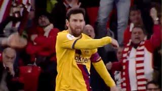 Lionel Messi gets angry at Ansu Fati during Athletic Bilbao vs Barcelona match