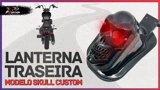 LANTERNA TRASEIRA SKULL CUSTOM | Pro Store Motos