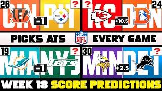 NFL Week 18 Score Predictions for EVERY Game