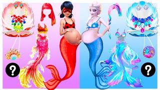 Marinette, Elsa, Moana, Rapunzel Transformed Into Mermaids | Style Wow