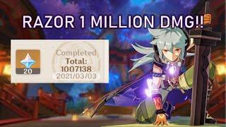 1 Million Damage with Razor!! | Genshin Impact