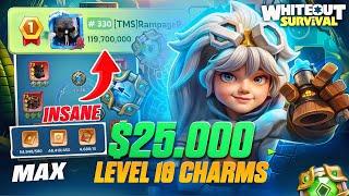 Whiteout survival $25,000 MAXING LEVEL 16 CHARMS SVS PREP FINALLY DONE !!!! RampageR