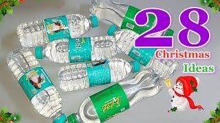 28 Christmas Decoration ideas from waste Plastic Bottle step by step | DIY Christmas craft idea448