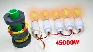 New Light Bulb Activity 45000W Automatic Free Electricity Energy 220V Magnet Coper Wire Generator