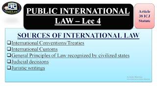 Sources of International Law| Article 38 ICJ Statute| Public International Law| LEC 4| OnlyLaw