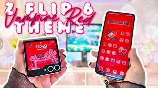 ⋆.ೃ࿔*:･ HALLOWEEN RED THEME on my Z FLIP 6 🩸‍️  | how to make a theme for free ⋆.ೃ࿔*:･