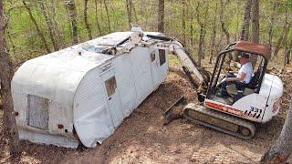 Mini Excavator vs Camper Trailer (Because... Why Not?)