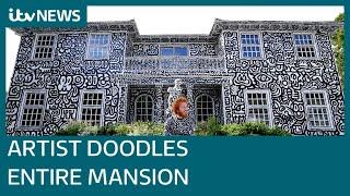 British artist Mr Doodle transforms Kent mansion with his hand-drawn sketches | ITV News