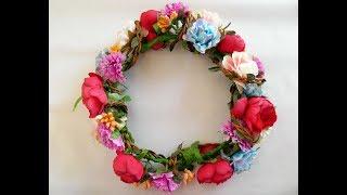 Tutorial Cara Membuat Flower Crown - DIY flower crown quick and simple- Flower crown tutorial