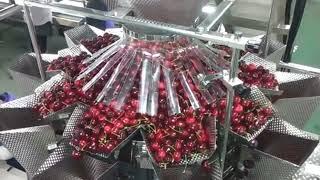 Fully automatic trays filling machine multihead weighing filler for vegetable cherry tomato fruits e