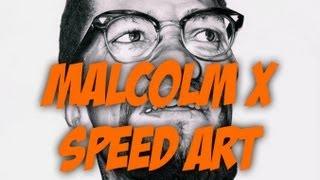 How to draw Malcolm X (El-Hajj Malik El-Shabazz) Realism Speed Art | KO Art