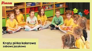 Krąży piłka kolorowa - zabawa językowa