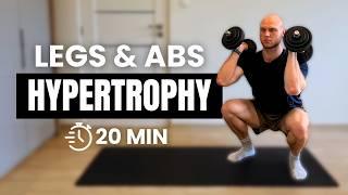 20 Min Dumbbell Legs & Abs Workout | Build Muscle at Home