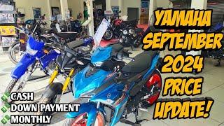 Yamaha Motorcycle September 2024 Price Update, All Units Cash, Down, Monthly Langga Gail