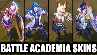 All New Battle Academia Skins Spotlight Kayn, Xayah, Qiyana, Rakan (League of Legends)