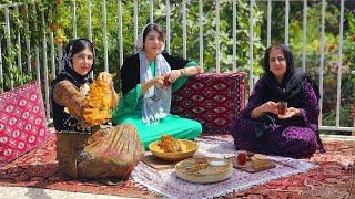 Iran Village Life! Grilled Lamb Ribs on Fire A Smoky and Delicious Treat in the Village