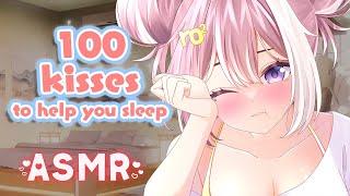 【 3DIO ASMR 】100 Bedtime Kisses  Soft Speaking   Counting  Vtuber ASMR