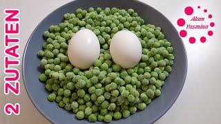 2 Ingredients Recipe I Peas with Egg dish super quick and easy