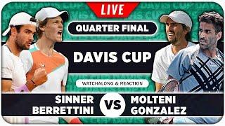 SINNER / BERRETTINI vs MOLTENI / GONZALEZ • Davis Cup 2024 QF • LIVE Tennis Watchalong Stream