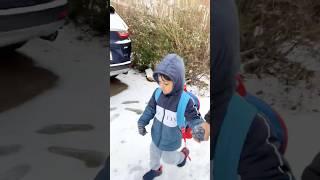 Advik’s Snow Morning Walk to School ️️ #shorts #snow #awesomeadvik #school #jerseycity