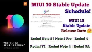 MIUI 10 Stable Update Schedule | MIUI 10 Stable Update Release Date | Xiaomi Phones List