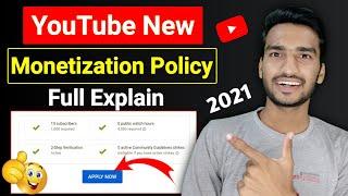 Youtube New Monetization Policy 2021 Full Explain (2 Step Verification, 0 Active Community Guideline